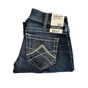 Ariat Jeans REAL Mid Rise Womens Sz 27R Stretch Icon Straight Leg 10017216